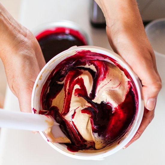 Licorice and Blackcurrant Ice Cream