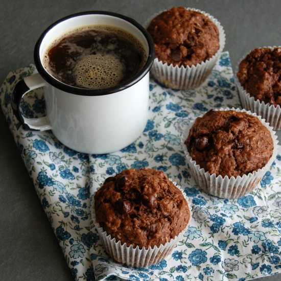 Chocolate, Banana and Coconut Muffins