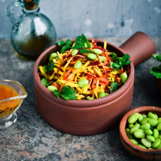 Ribboned Carrot & Beet Asian Salad