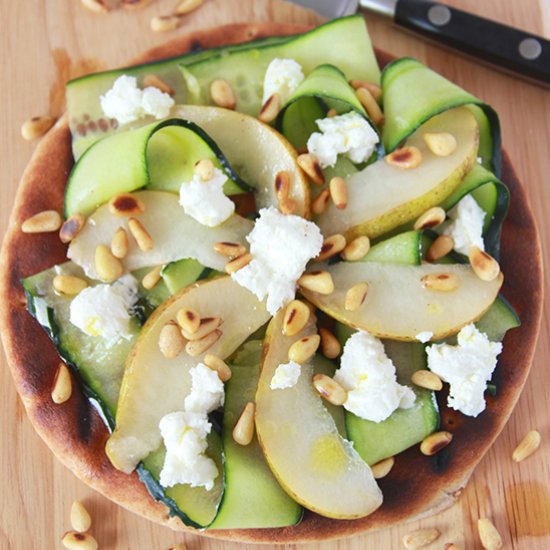 Grilled Pear Cucumber Flatbread