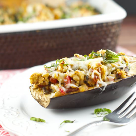 Turkey Stuffed Eggplant