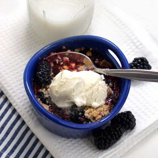 Mini Blackberry Crumbles or Pies