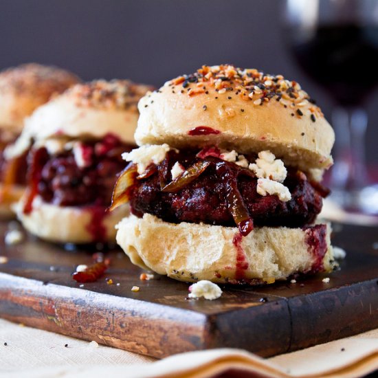 Port Sliders with Goat Cheese