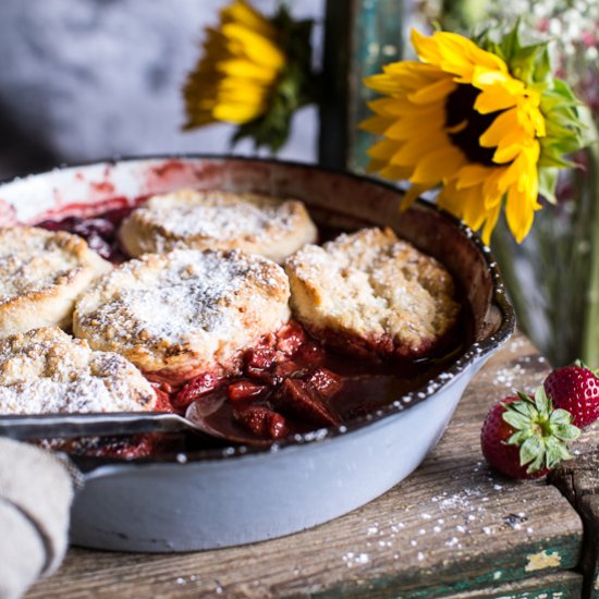 Skillet Strawberry Cobbler