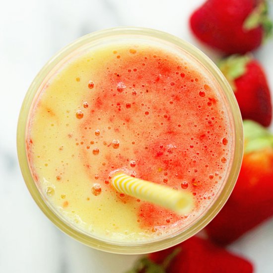 Tropical Strawberry Swirl Smoothies