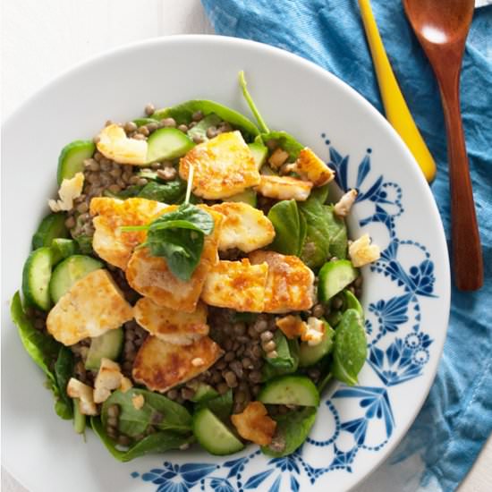 Lentil Salad with Halloumi