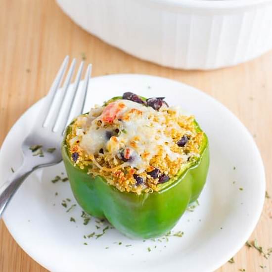 Tex Mex Quinoa Stuffed Peppers