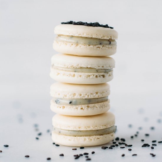 Black Sesame Macarons