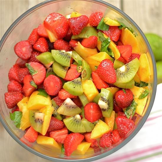 Basil Lime Fruit Salad