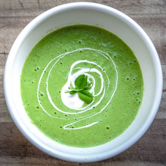 Chilled Spring Pea Wasabi Soup