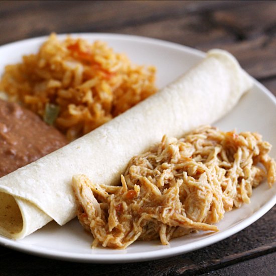 Slow Cooker Shredded Taco Chicken