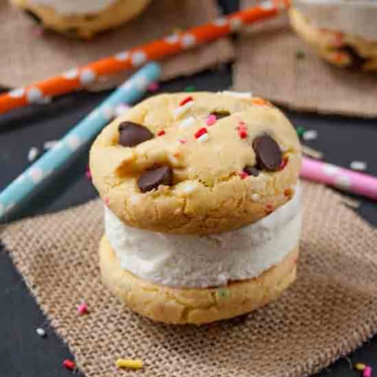 Birthday Cake Ice Cream Sandwiches