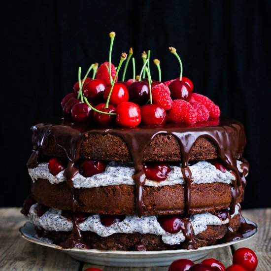 Black Forest Poppyseed Cake