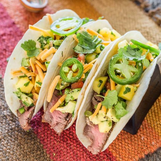 Steak Tacos with Mango Salsa