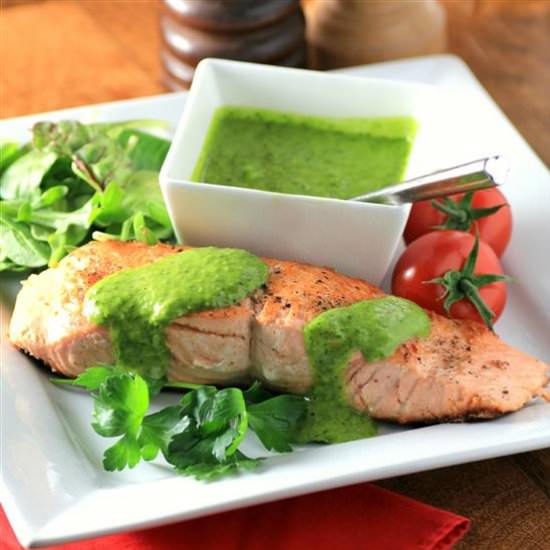 Pan Seared Salmon with Chimichurri