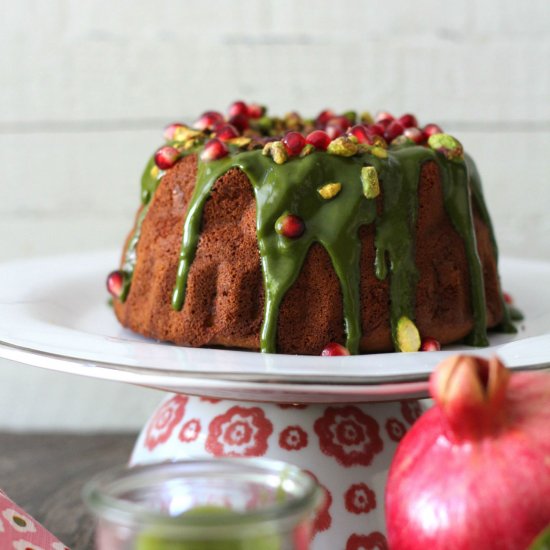 Sand Cake with Matcha Tea Glaze