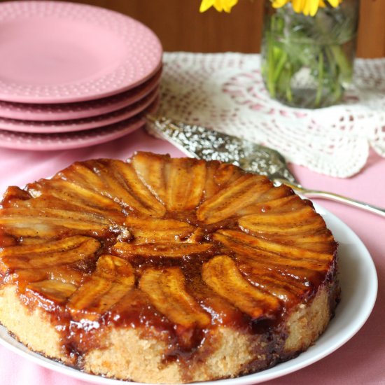 Vegan & GF Banana Upside Down Cake