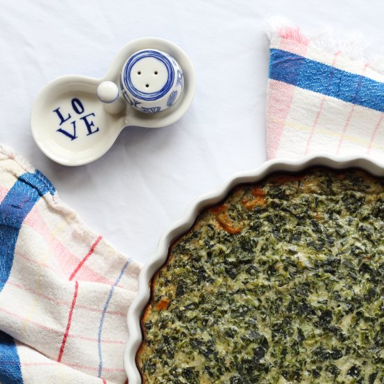 Gluten Free Cheesy Spinach Pie