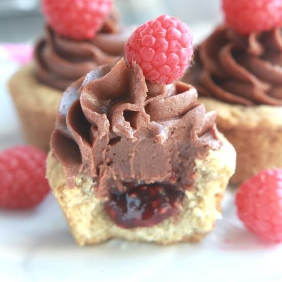 Mini Raspberry Nutella Cookie Cups