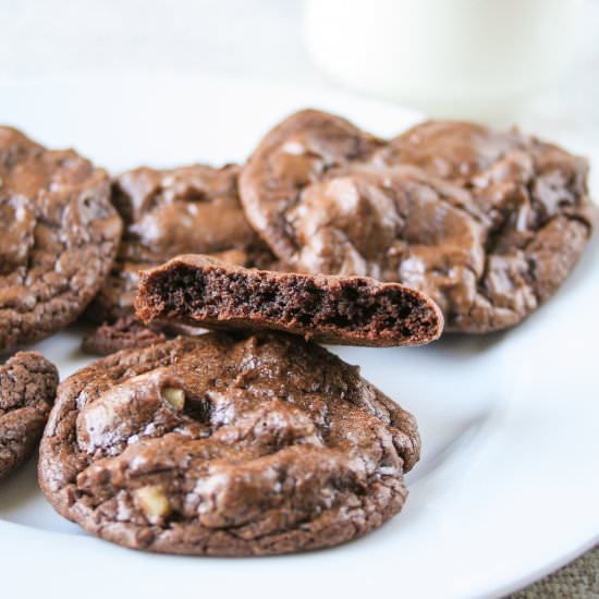 Triple chocolate brownie cookies