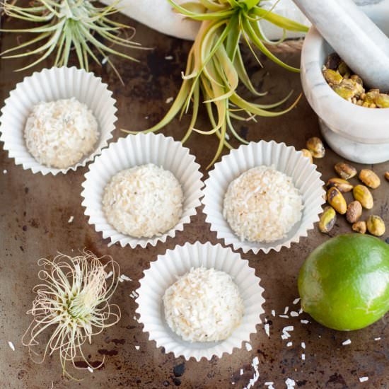 Coconut Truffles with Pistachios