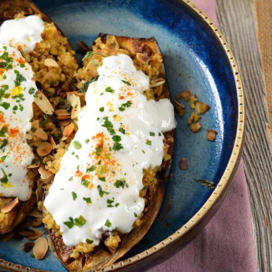 Eggplant Stuffed with Bulgur