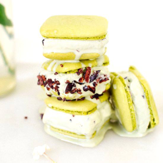 Matcha Jasmine Ice Cream Sandwiches