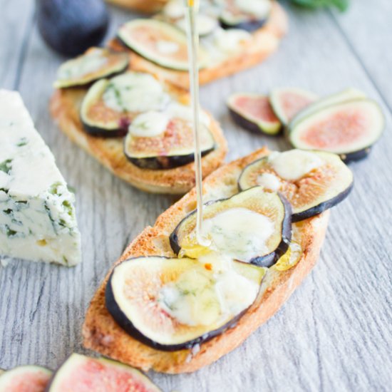 Fig Blue Cheese Honey Crostini