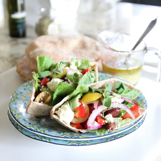 Homemade Greek Salad Pita