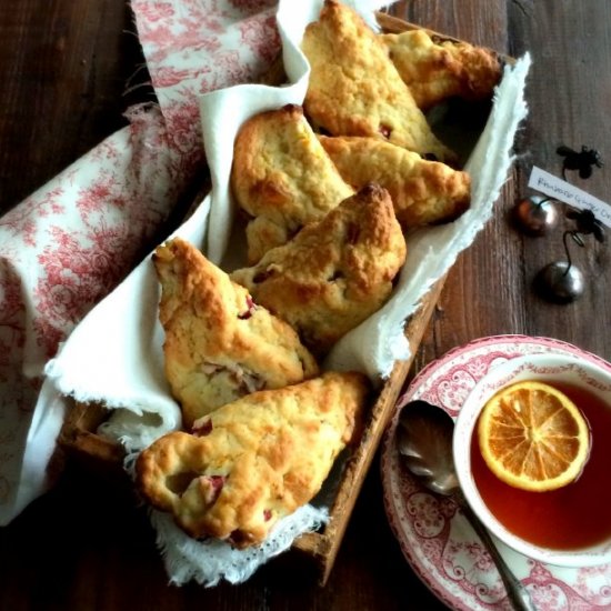 Rhubarb Ginger Orange Scones