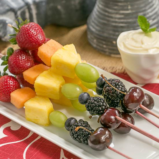 Fruit Kebabs w/ White Chocolate Dip