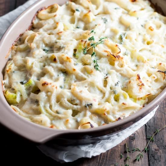 Turnip & Blue Cheese Gratin