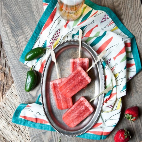 Strawberry Jalapeno Beer Popsicles