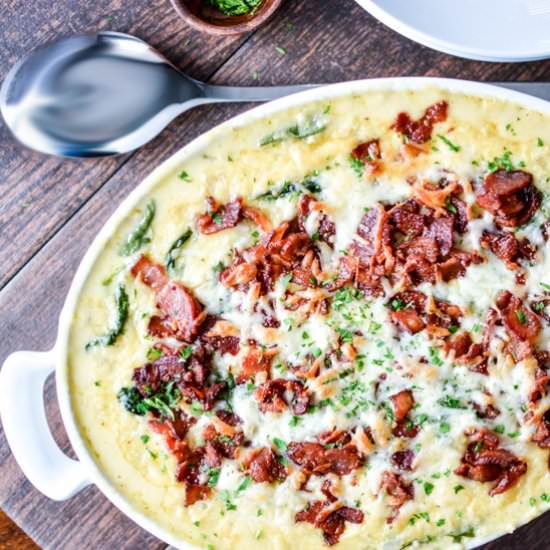 Cheesy Grits and Spinach Casserole