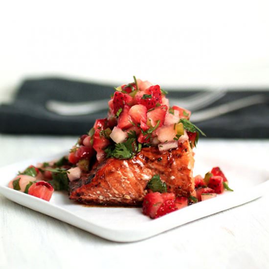 Balsamic Salmon & Strawberry Salsa