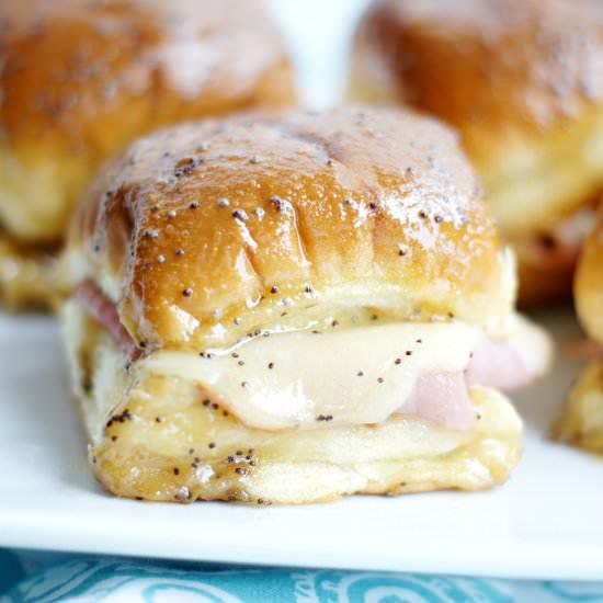 Caramelized Ham & Swiss Sliders