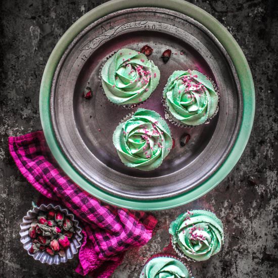 Raspberry Rose Cupcakes