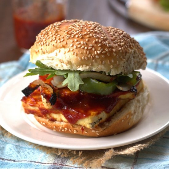 Maple Whiskey BBQ Tofu Sandwiches