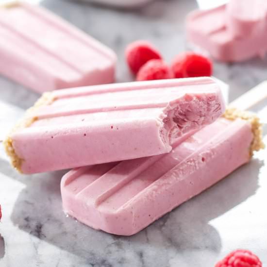 Raspberry Cheesecake Popsicles