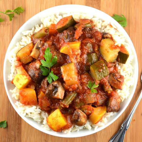 Vegetable Stew Over Rice