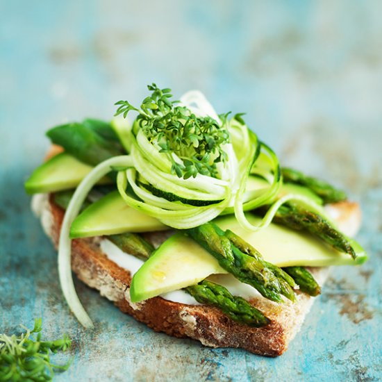 Avocado Asparagus Zucchini Sandwich