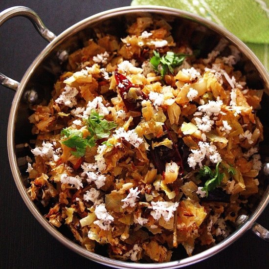 Cabbage Poriyal