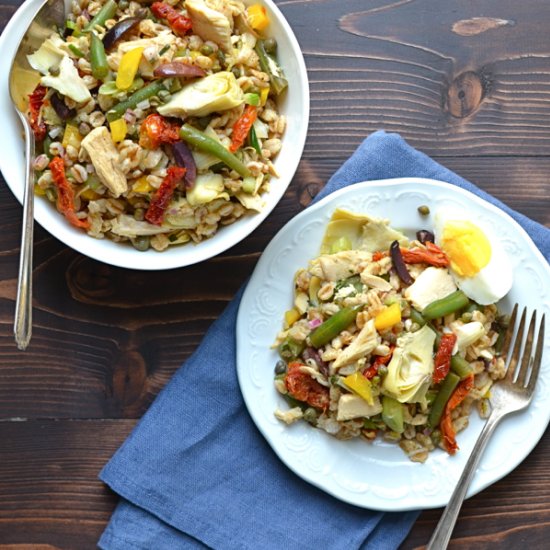 Niçoise farro salad