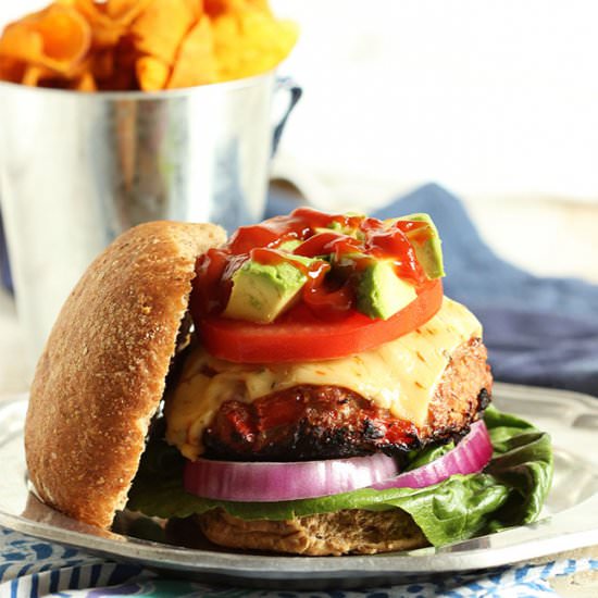 Fajita Turkey Burgers with Chipotle