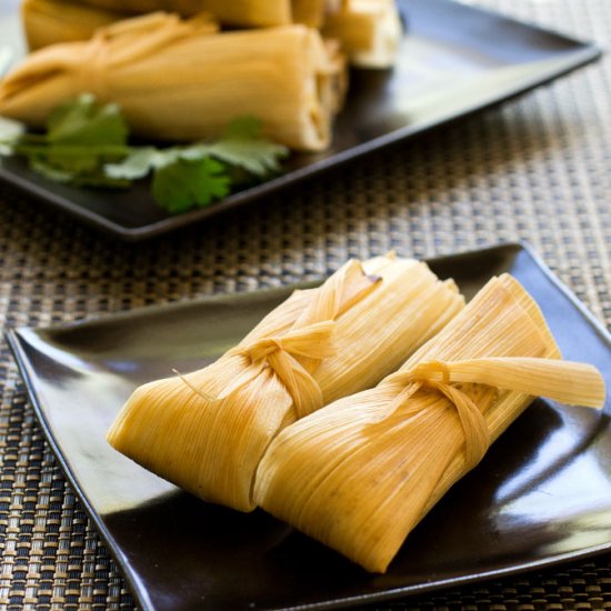 Black Bean Tamales with Mango Sauce