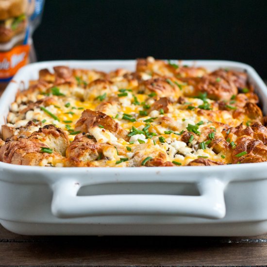 Sausage and Goat Cheese Strata