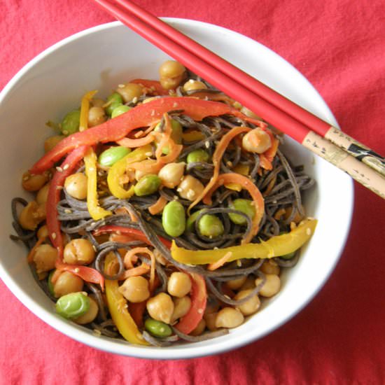 Black Bean Noodle and Vegetables