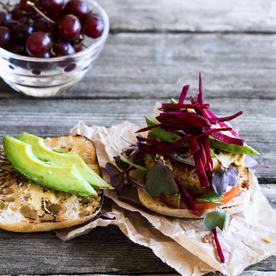 Eggplant Falafel Burgers