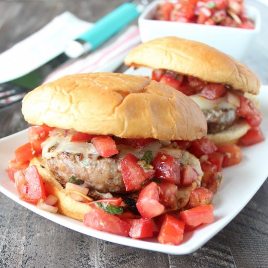 Bruschetta Turkey Burgers