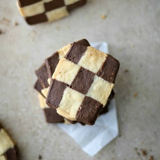 Eggless Checker Board Cookies